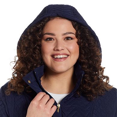 Plus Size Weathercast Hooded Quilted Walker Jacket