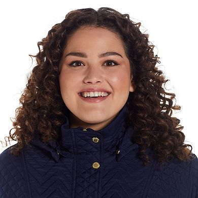 Plus Size Weathercast Hooded Quilted Walker Jacket