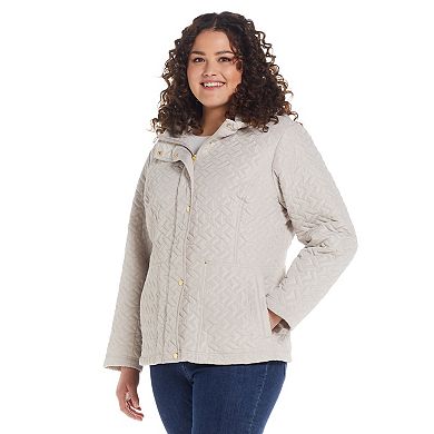 Plus Size Weathercast Hooded Quilted Jacket