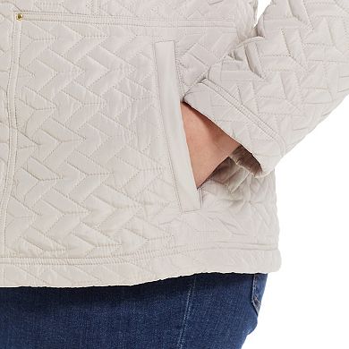 Plus Size Weathercast Hooded Quilted Jacket