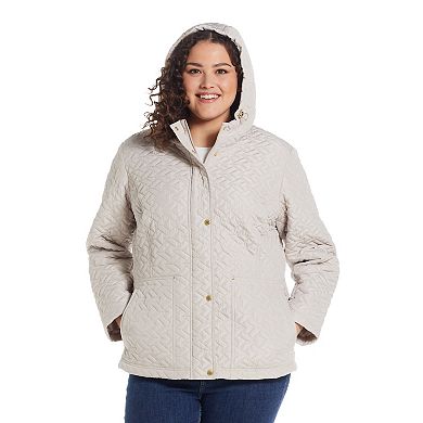 Plus Size Weathercast Hooded Quilted Jacket