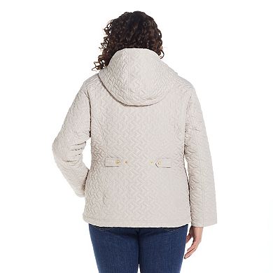 Plus Size Weathercast Hooded Quilted Jacket