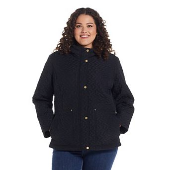 Plus Size Weathercast Hooded Quilted Jacket