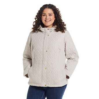 Plus Size Weathercast Hooded Quilted Jacket