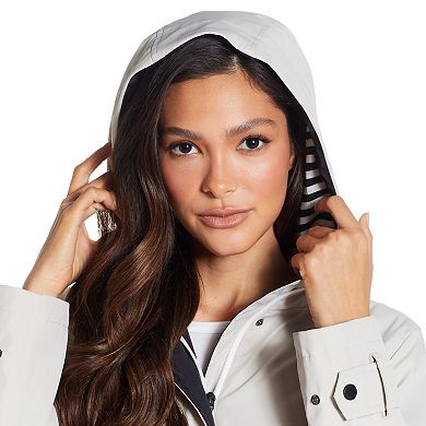 Women's Weathercast Nautical Trench Hooded Anorak Jacket 