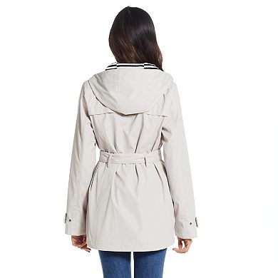 Women's Weathercast Nautical Trench Hooded Anorak Jacket 