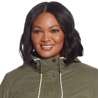 Plus Size Weathercast Hooded Rain Jacket