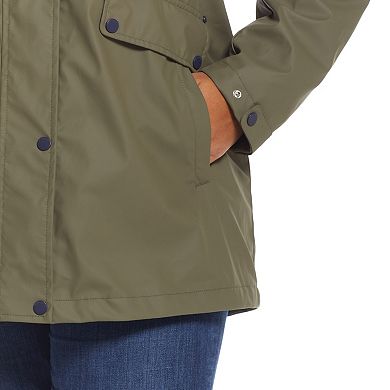 Plus Size Weathercast Hooded Rain Jacket
