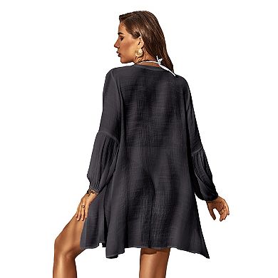 Cupshe Women's Long Sleeve Button Down Cover Up