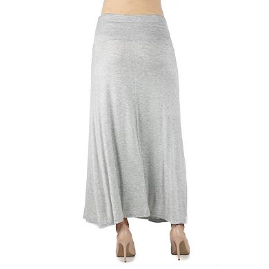 Maternity 24Seven Comfort Apparel Elastic Waist Maxi Skirt