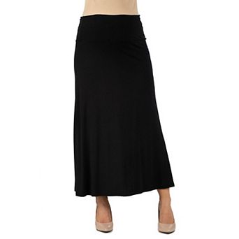 Maternity 24Seven Comfort Apparel Elastic Waist Maxi Skirt