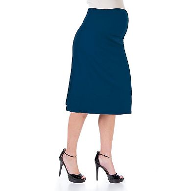 Maternity 24Seven Comfort Apparel A-Line Elastic Waist Skirt