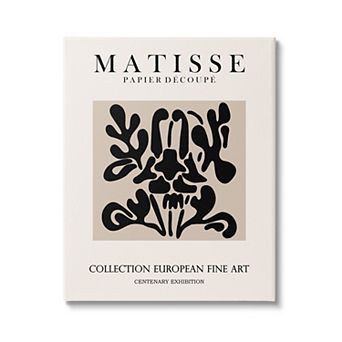 Stupell Home Decor Matisse Black Floral Abstract Canvas Wall Art