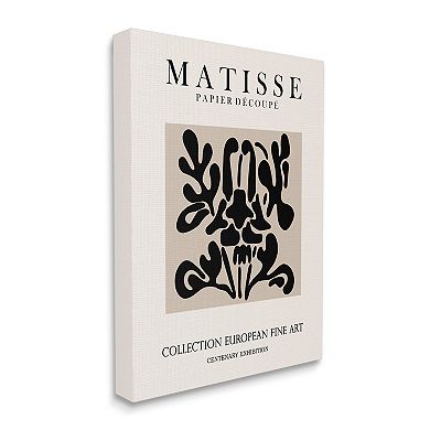 Stupell Home Decor Matisse Black Floral Abstract Canvas Wall Art