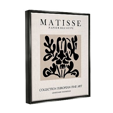 Stupell Home Decor Matisse Black Floral Abstract Framed Wall Art