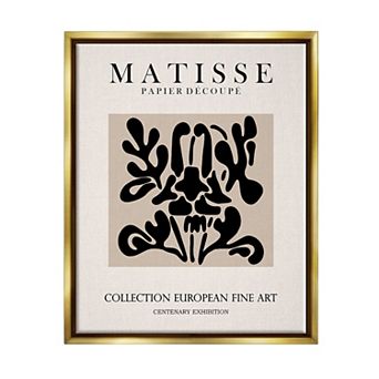 Stupell Home Decor Matisse Black Floral Abstract Framed Wall Art