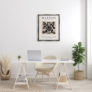 Stupell Home Decor Matisse Black Floral Abstract Framed Wall Art