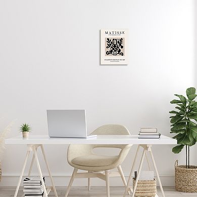 Stupell Home Decor Matisse Black Floral Abstract Plaque Wall Art