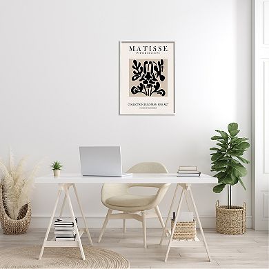 Stupell Home Decor Matisse Black Floral Abstract Framed Wall Art