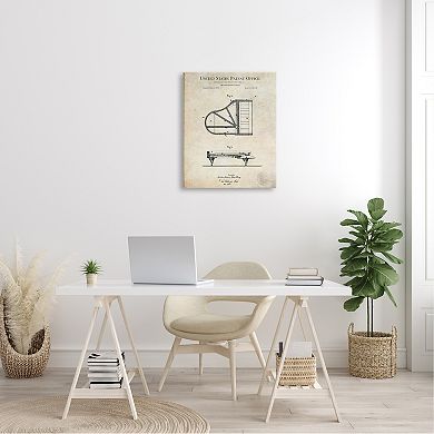 Stupell Home Decor Grand Piano Patent Canvas Wall Art