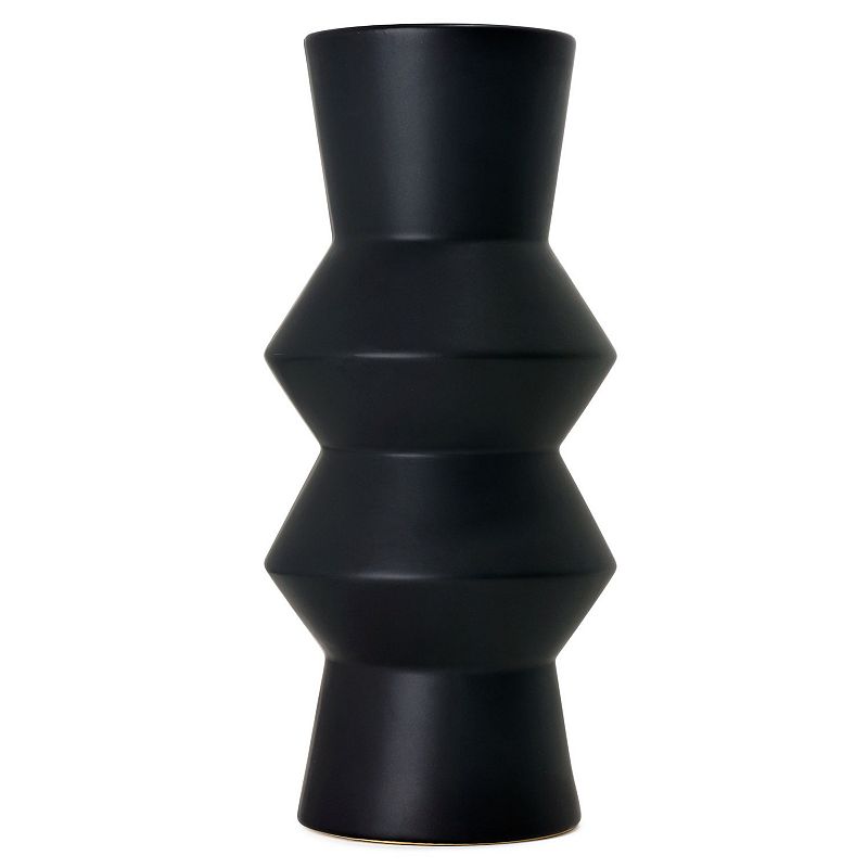 American Art Decor Contemporary Black Geometric Ceramic Vase Table Decor