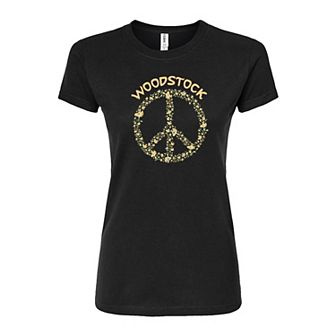 Juniors' Peanuts Woodstock Fitted Graphic Tee