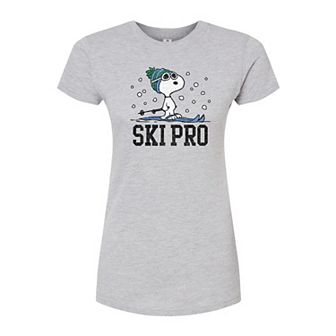 Juniors' Peanuts Ski Pro Fitted Graphic Tee