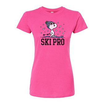 Juniors' Peanuts Ski Pro Fitted Graphic Tee