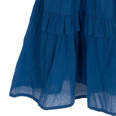 chinese dress ladies Lace-Bodice Long Prom Dress with Removable Wrap Dusty Blue / 10 main image 1