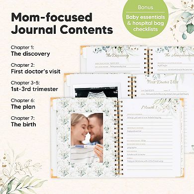 Keababies Inspire Pregnancy Journal Memory Book, 90 Pages Hardcover Pregnancy Book, First Time Moms