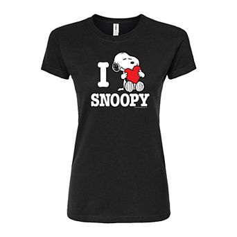 Juniors' Peanuts "I Love Snoopy" Graphic Tee
