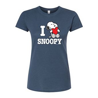 Juniors' Peanuts "I Love Snoopy" Graphic Tee