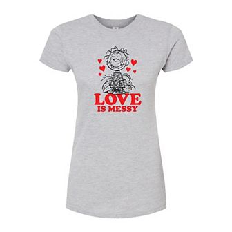 Juniors' Peanuts Pigpen "Love Is Messy" Valentine's Graphic Tee