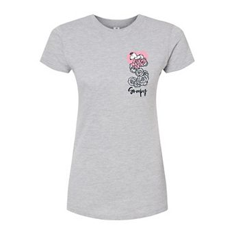 Juniors' Peanuts Snoopy & Roses Graphic Tee