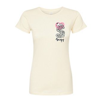 Juniors' Peanuts Snoopy & Roses Graphic Tee