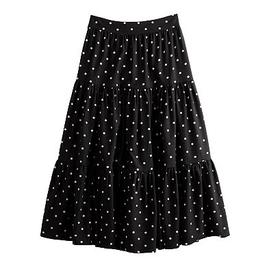 Petite LC Lauren Conrad Tiered Midi Skirt