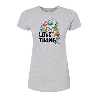 Juniors' SpongeBob "Love Is Tiring" Fitted Graphic Tee