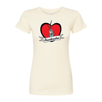 Juniors' SpongeBob Plankton "Heartbreaker" Valentine's Fitted Graphic Tee
