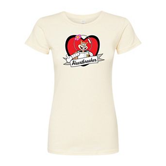 Juniors' SpongeBob "Heartbreaker" Sandy Fitted Graphic Tee