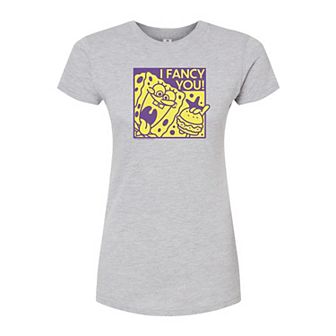 Juniors' SpongeBob "I Fancy You" Valentine's Fitted Graphic Tee