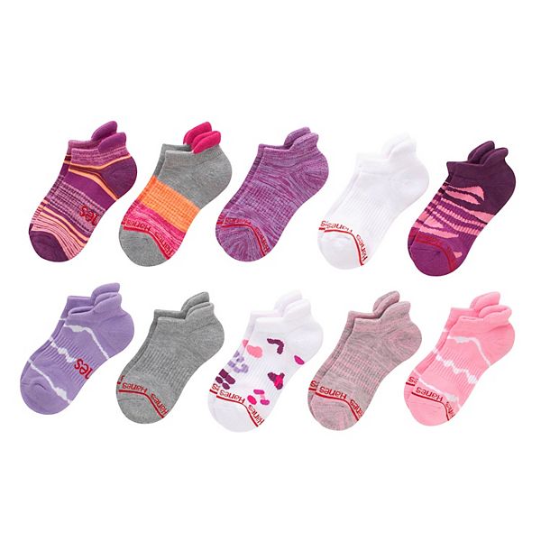 Girls Hanes® Originals Ultimate 10-Pack Heel Shield Moisture Wicking Socks