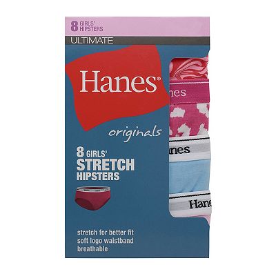 Girls Underwear Size 8 10-Pack Hanes Girls Cotton Hipsters Panties ...