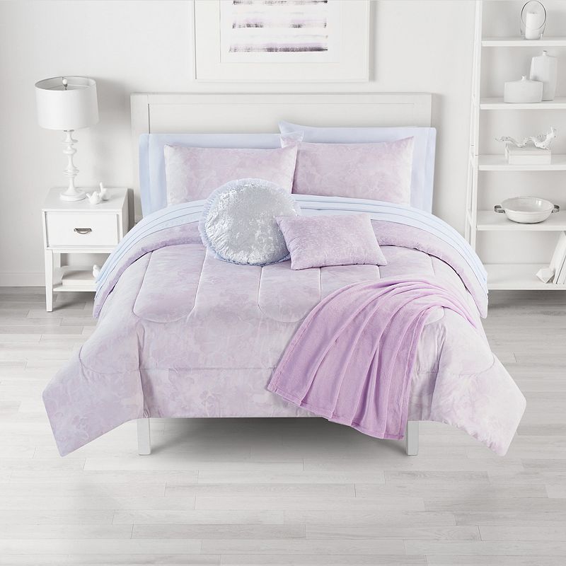 The Big One Emma Dye Effect Reversible Comforter Set with Sheets, Throw & D