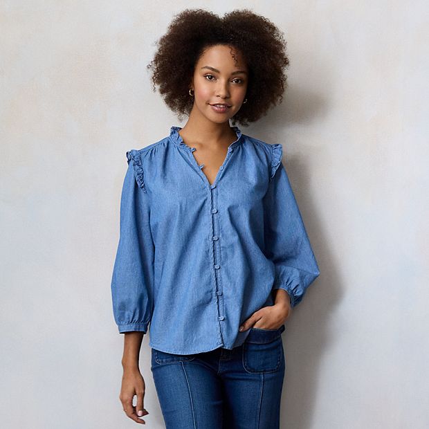 【deres】cotton drape blouse Draped Blouses | Loft