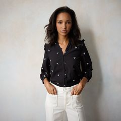 Black Button Up Shirts For Women | Kohl'S