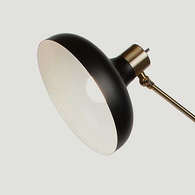 Brightech Wyatt 60" Black LED Floor Lamp With Adjustable Head and Gold Accents