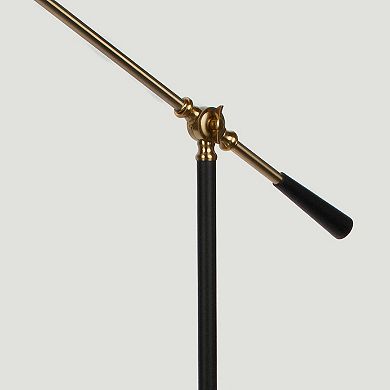 Brightech Wyatt 60" Black LED Floor Lamp With Adjustable Head and Gold Accents