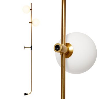 Brightech Equinox 62" Plug-in Led Modern Wall Sconce Lamp With Glass Globe Shades