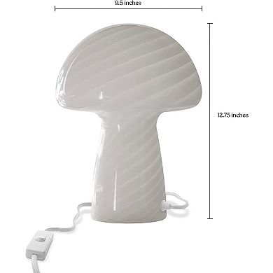 Brightech Mushroom 13" Modern Frosted Glass Led Table Lamp