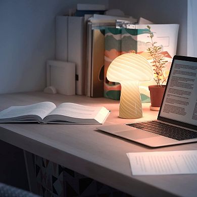 Brightech Mushroom 13" Modern Frosted Glass Led Table Lamp